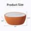 Table basse moderne en cuir de couleur orange avec œufs d'oie-1717801192