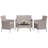 4-Piece Outdoor Patio Bar Set – Rattan Bistro Furniture with Cushioned Sofa, 2 Chairs & Coffee Table-668581730