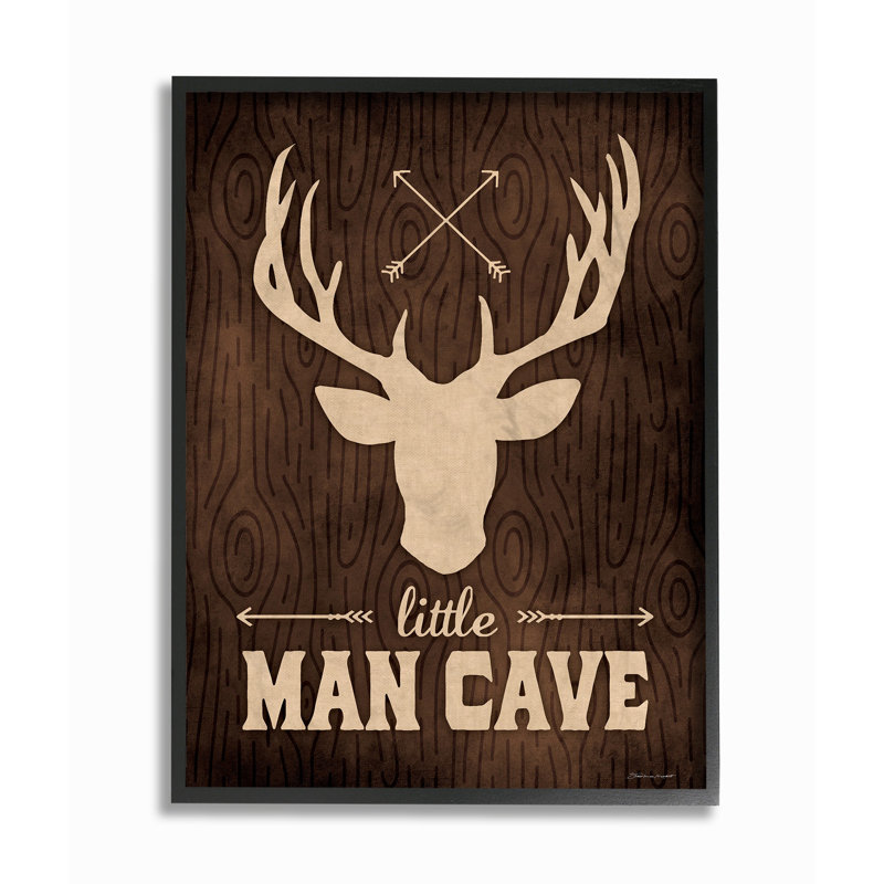 Art encadré Leite Little Man Cave, H 14 po x l 11 po x P 1,5 po, Giclée encadrée noir minuit