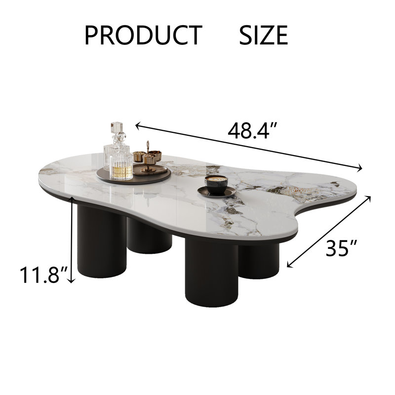 Masiyah Cloud Coffee Table, White/Black