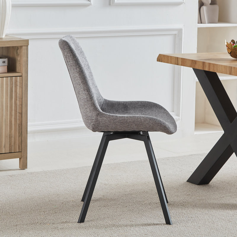 Polo 49 cm H Fabric and Waffle Parsons Chair, Grey