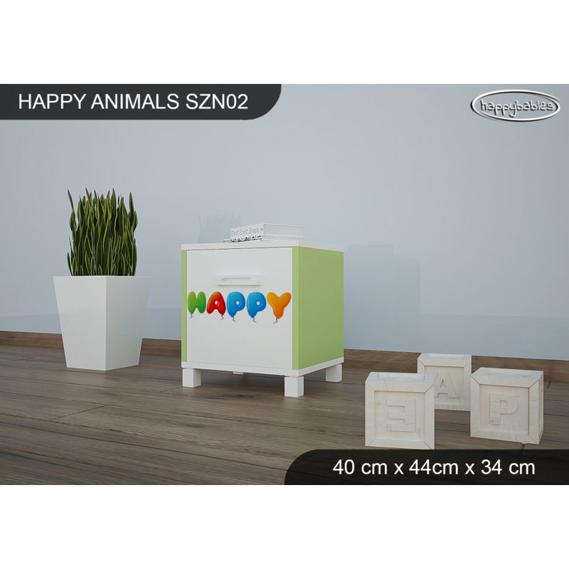 Nightstand, White/Green