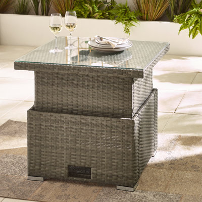 Miacomet PE Rattan Rising Garden Coffee Dining Table - Modern Gardens and Patios