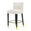 Tabouret de bar moderne luxueux avec repose-pieds circulaire et tissu lisse-2118652844