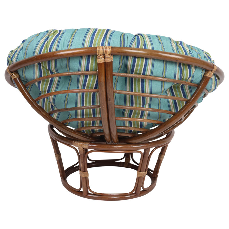 Outdoor Papasan Cushion (Cushion Only), Tan/Green/Blue/Terrace Breeze Striped, 44" W x 44" D