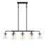 8-Light Linear Farmhouse  Finish Dimmable Kitchen Island Light Fixture With Glass Shade
