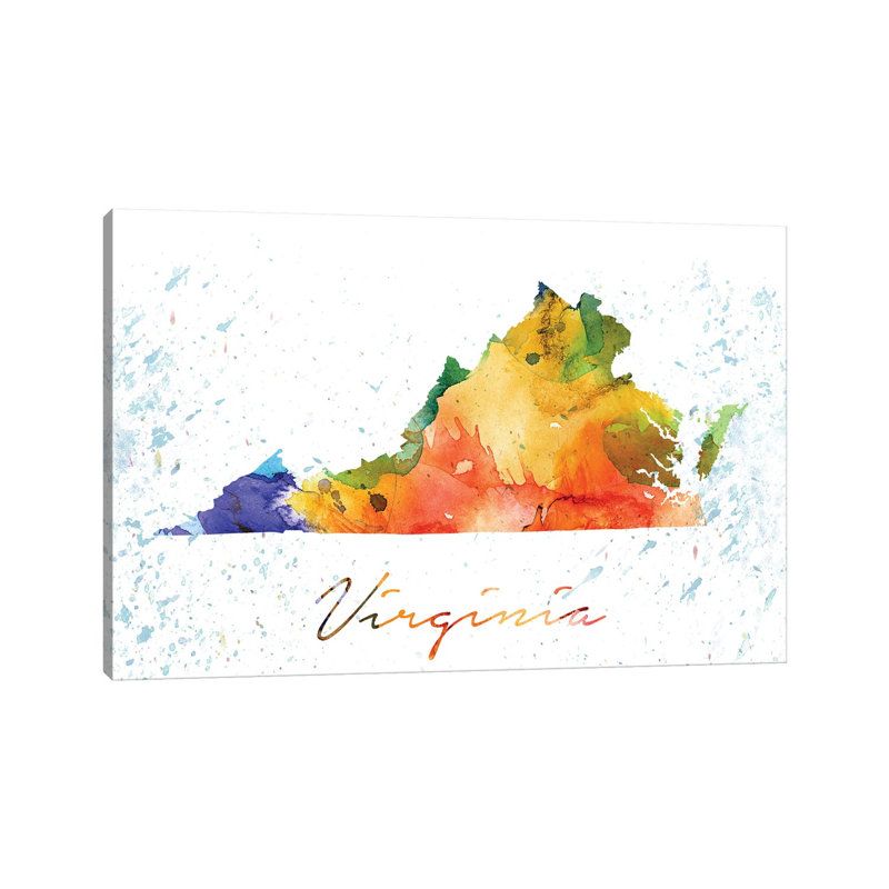Virginia State Colourful - Wrapped Canvas Print, 101.6 cm H x 66.04 cm W x 3.175 cm D