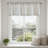 Farmhouse Style Striped Semi-Transparent Linen Valance, 50X16 Inch Rod Pocket Single Panel, Blue Background, Beige Valance.