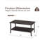 Table basse d'extérieur rectangulaire durable en métal, conception résistante aux intempéries à 2 niveaux pour le patio et le jardin