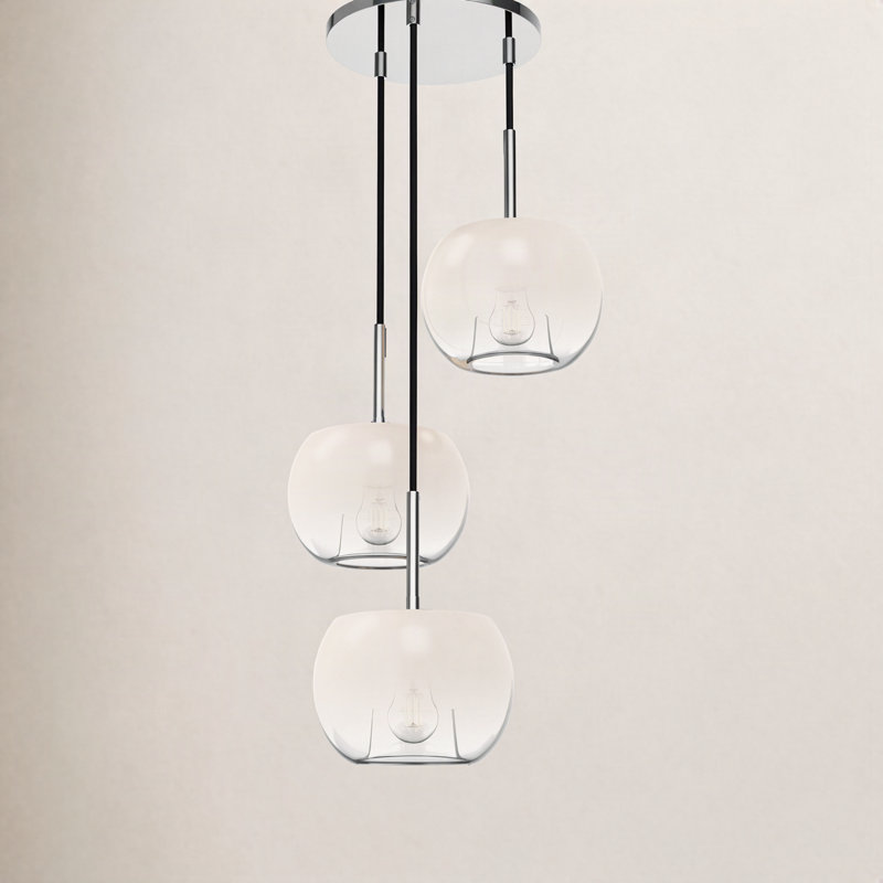 Samar 3 - Light Pendant, Chrome/Opal