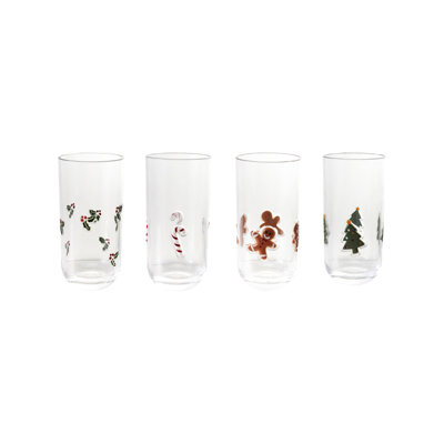 Holiday Motif Acrylic Drinking Glass