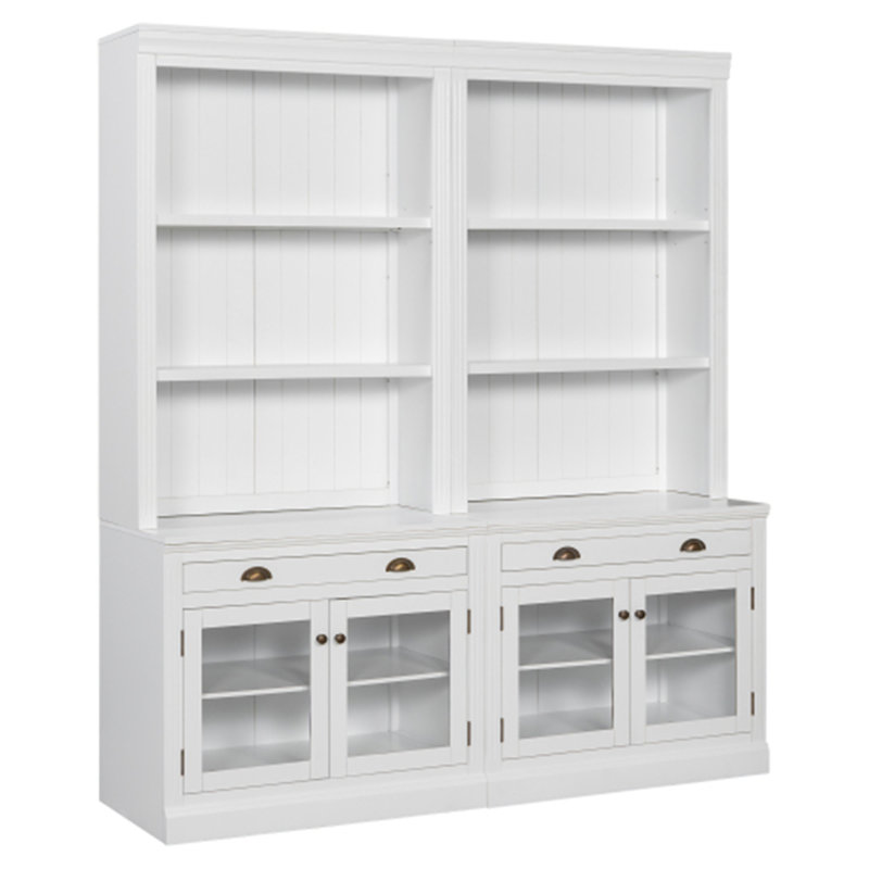 Bibliothèque de 83,4 po de hauteur avec éclairage DEL, Blanc