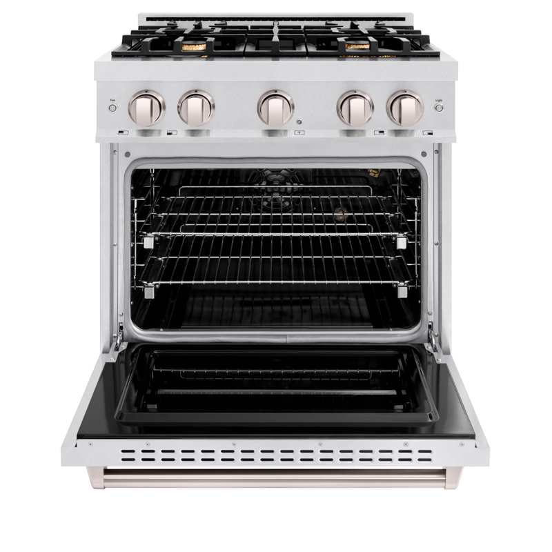 ZLINE 30" Classic Gas Range w/ Convection Oven in Stainless Steel w/ 4 Brass Burners, Satin Stainless Steel