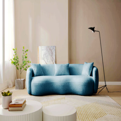 Canapé incurvé, canapé en tissu Boucle pour chambre à coucher, bureau, appartement