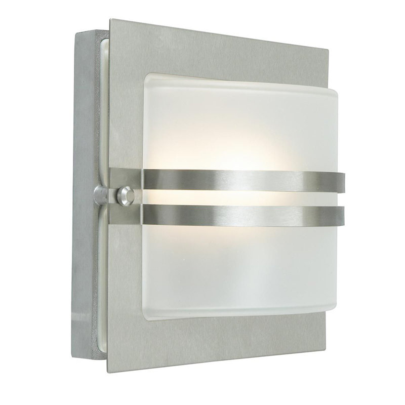 Parrott Outdoor Bulkhead Light, Stainless Steel, Frosted