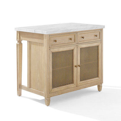 Delaney Faux Marble Top Kitchen Island