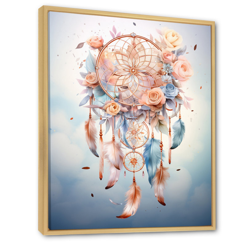 Capteur de rêves coloré Hifzah Mystic Serenity I, H 40 po x l 30 po x P 1,5 po, Cadre naturel flottant