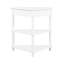 Table de coin à 3 niveaux blanc laiteux, 33,8 po, pieds en bois massif pour une utilisation fiable avec des espaces limités - salon, chambre à coucher, salle de bain, couloir, balcon à fixation simple 33,8 po-1880909195