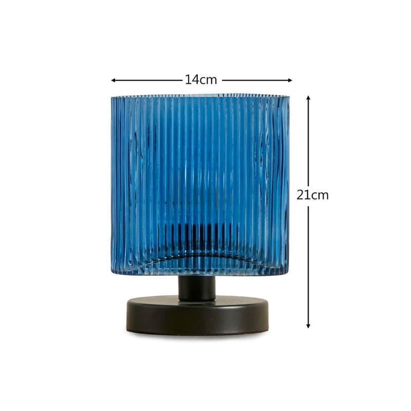 EDWORTH Metal Table Lamp, Blue, Black