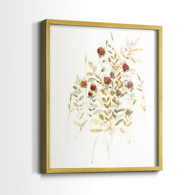 «Wildflower Breeze I», reproduction encadrée de qualité supérieure - prête à être accrochée - aucun clou requis - aucun clou requis