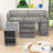 Wood Loft Bed With Desk And Storage Drawers,Ladder-349983226-349983227