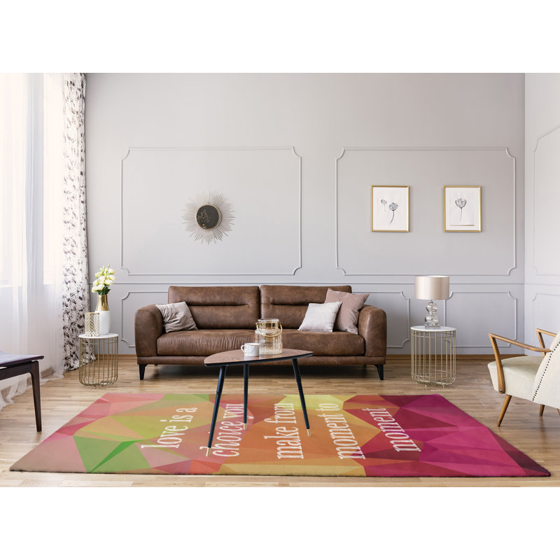 Tapis en faux gemme love is a choice quote, Rectangle 5 pi x 7 pi