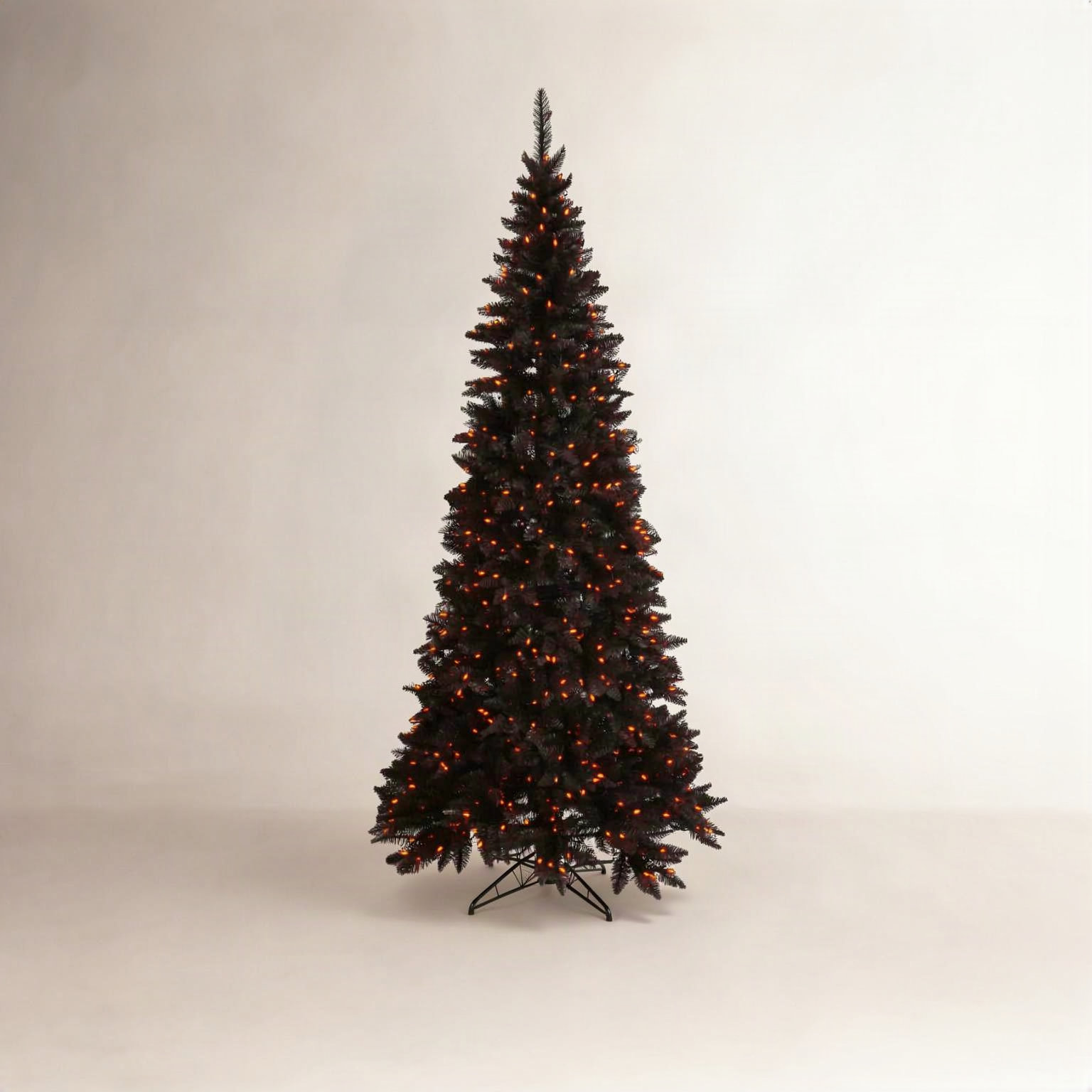 Black Fir Flocked Pre-Lit Christmas Tree, 7.5' H x 40" W