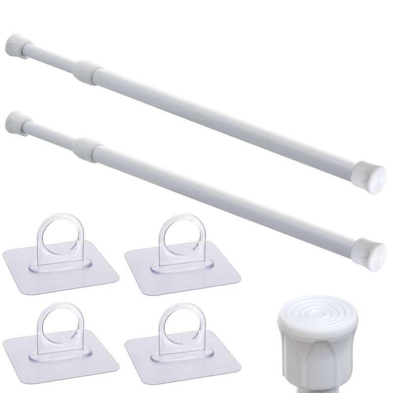 2PCS Tringle à rideaux extensible sans perçage réglable 12 à 20 pouces