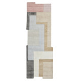 Jenny From The Block Geometric Area Rug in Brown/Blue/Pink