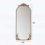 Miroir arqué 58 po x 24 po avec applique rétro sculptée-117805384