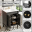 Meuble-lavabo simple avec grandes tablettes de rangement-85642224