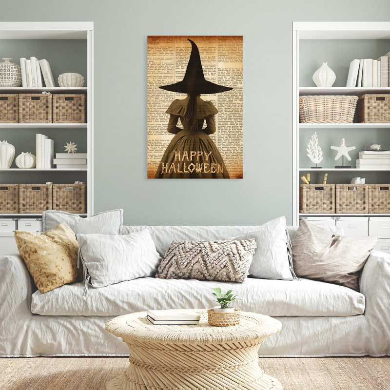 «Witch Happy Halloween», impression sur toile tendue, H 14 po x l 11 po x P 1,25 po