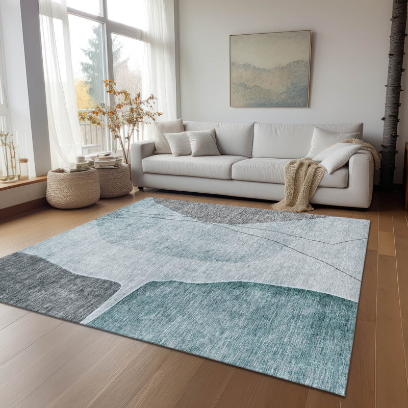 Tapis intérieur / extérieur Charlisha avec envers antidérapant, Rectangle 9 pi x 12 pi