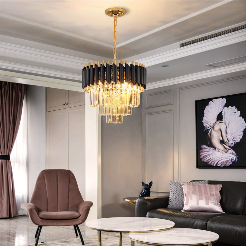 Gulnanj 4 - Light Tiered Chandelier, Black/Gold