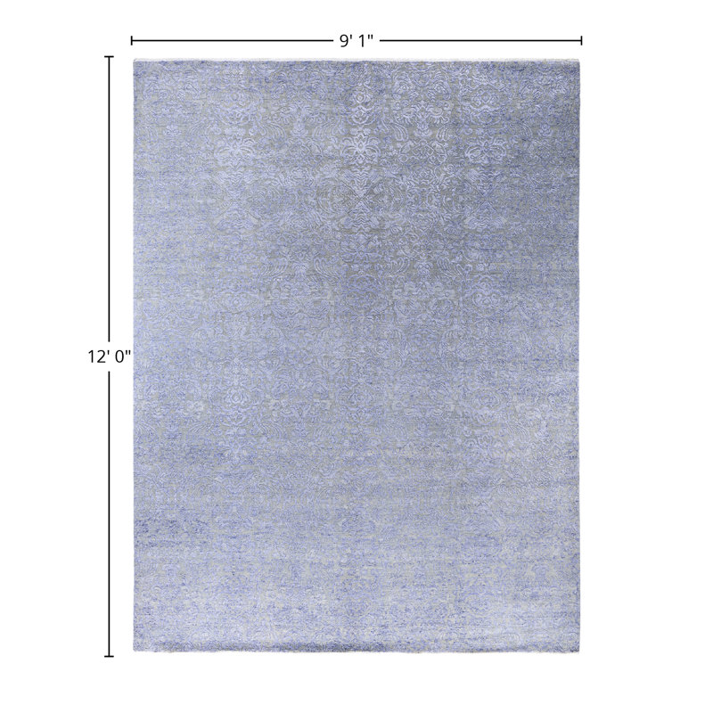 Overdyed One-of-a-Kind 9' 1" X 12' 0" Hand Knotted Area Rug