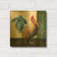 «Damask Rooster A» par Jean Plout, art mural en métal doré, 12 po x 12 po-132265366