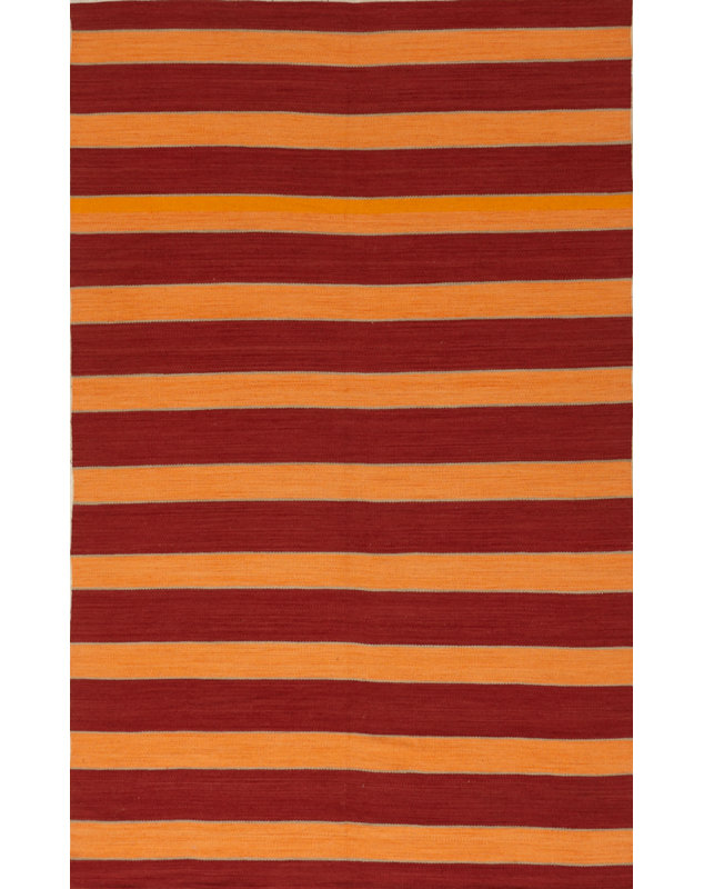 Striped Area Rug in Red/Orange