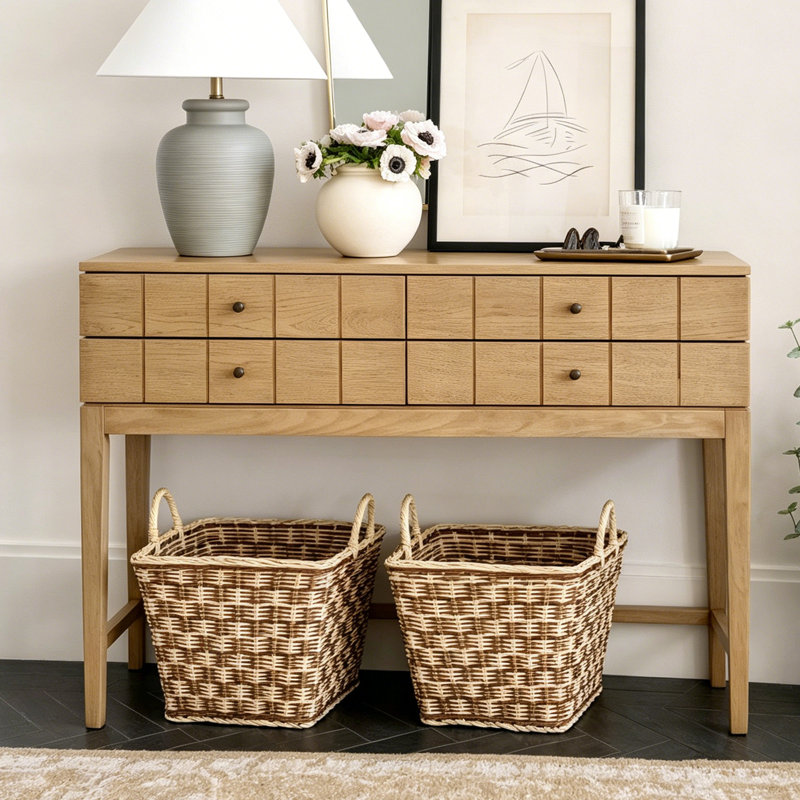 Console élégante de style campagne américaine, Naturel