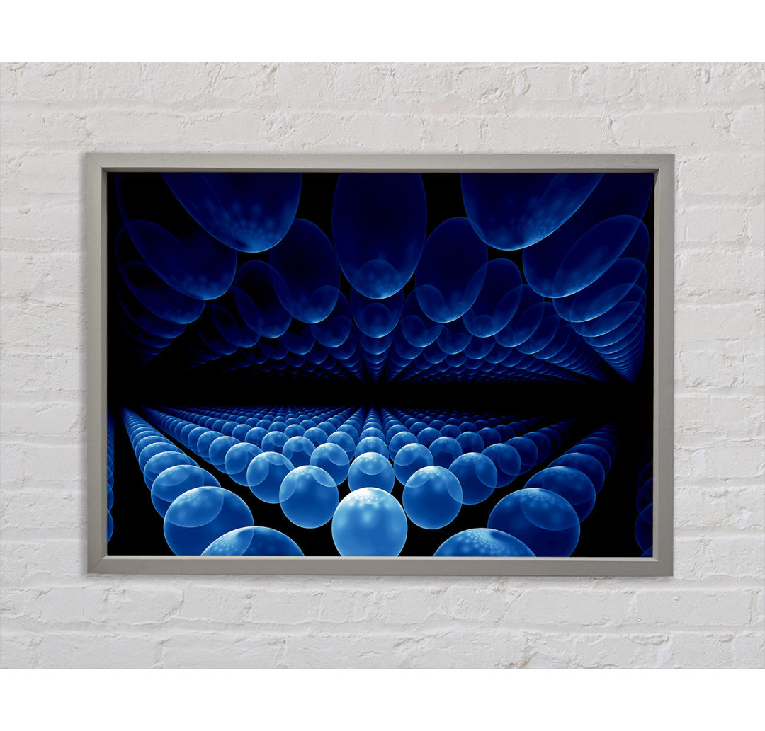 Gerahmtes Wandbild Alien Life Pods Blue