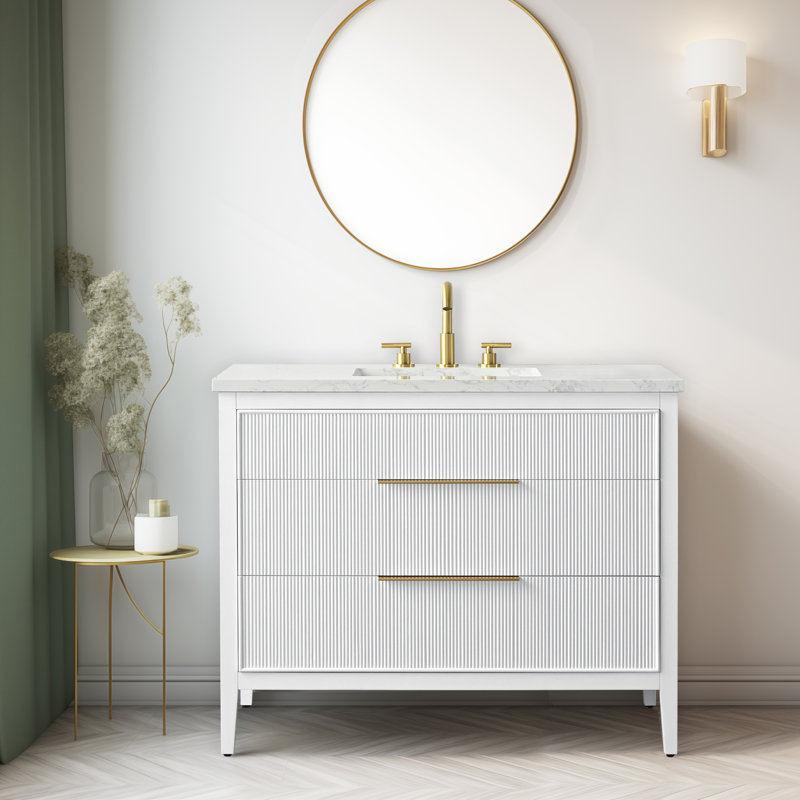 Emma 42" W Single Vanity, White