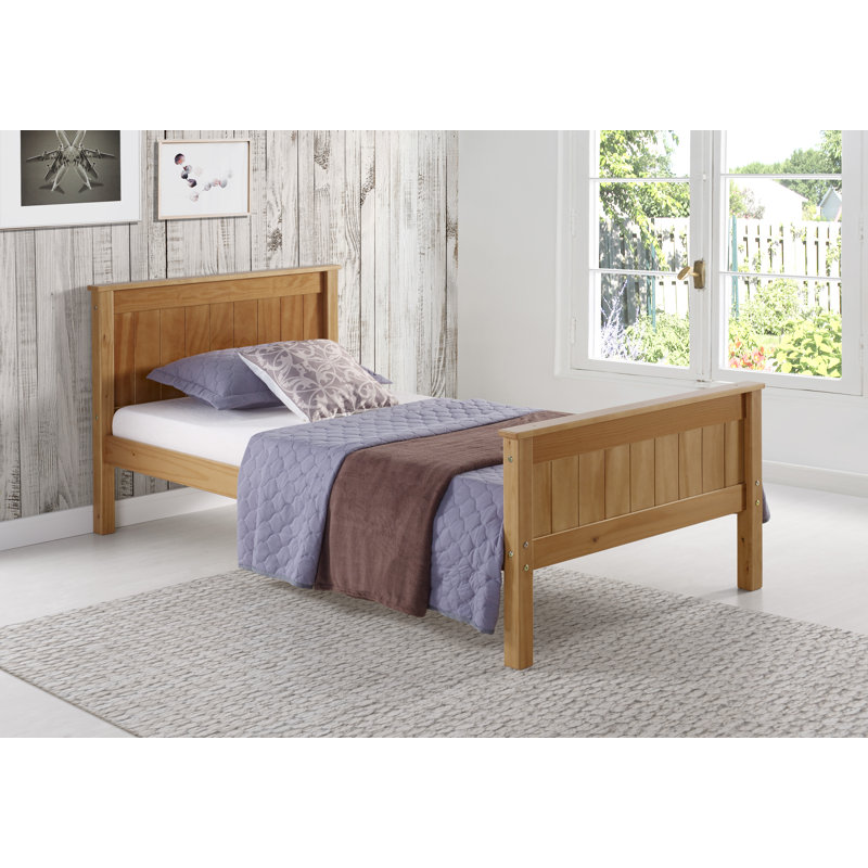 Beckett Solid Pine Platform Bed, Cinnamon, Twin
