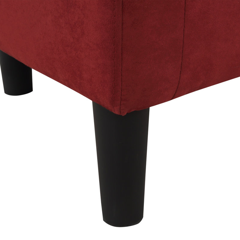 Fauteuil demi-tonneau avec repose-pieds Anges, Microfibre rouge