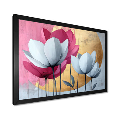 Golden Lotus Flowers Pure Form V - Lotus, art mural