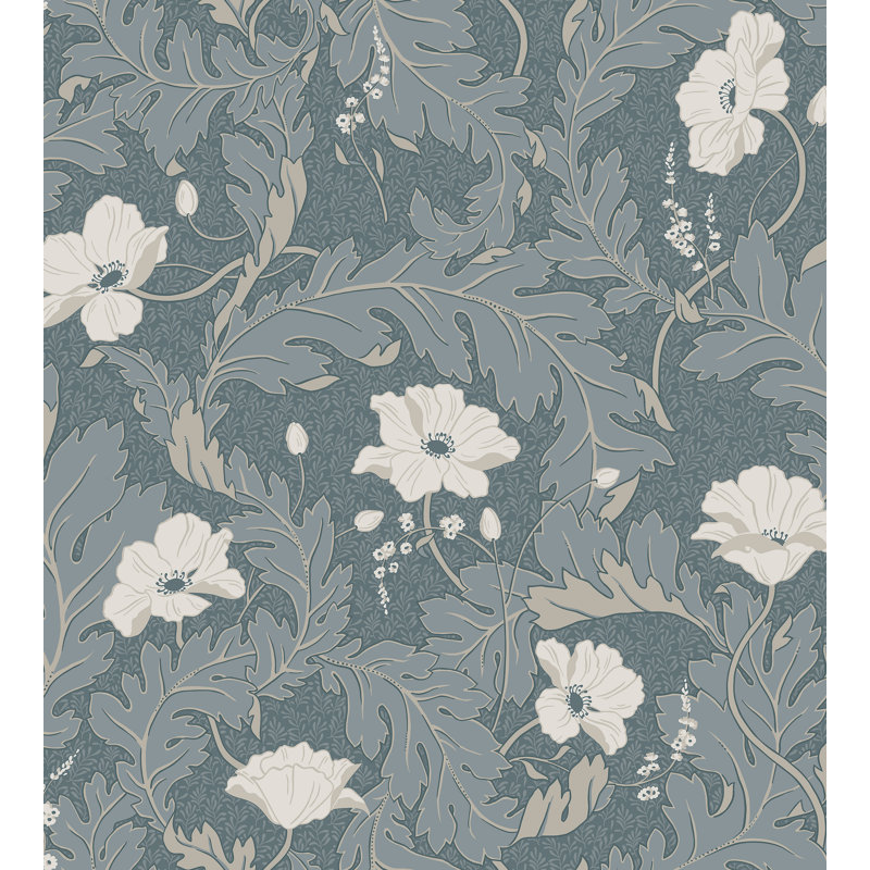 Lofstad Floral Wallpaper Roll, Gray