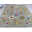Gray Hand-Knotted Wool Floral Trelliswork Geometric Modern Contemporary Carpet Rug-1659421332