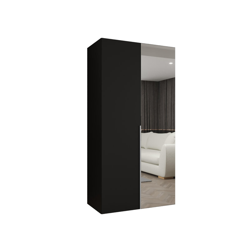 Manufactured Wood Wardrobe, Black Matt/Cashmere