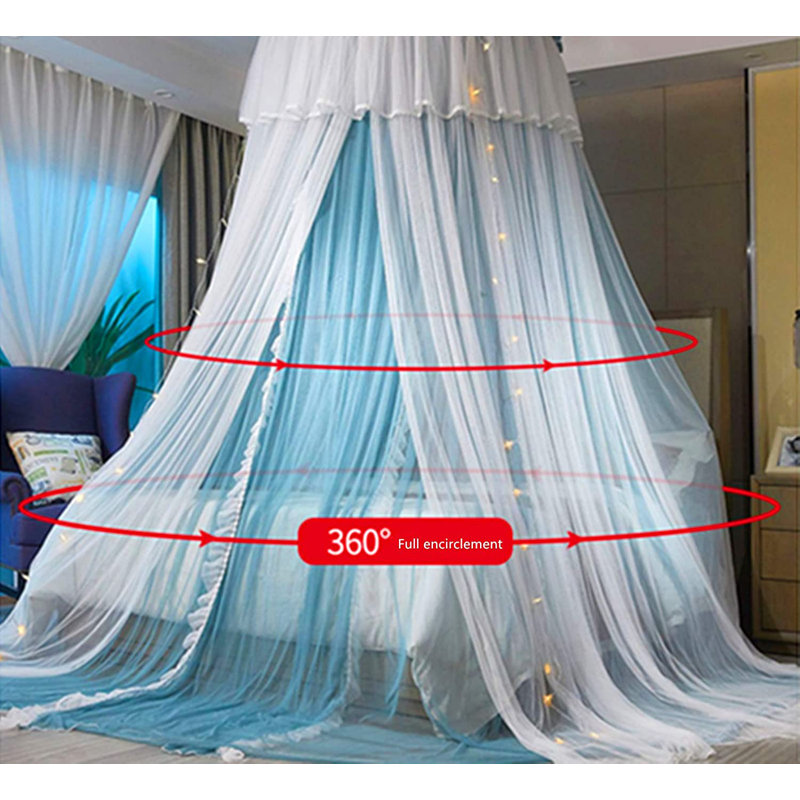 Bed Canopy, Blue/White