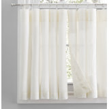 Blandford Premium 100% Cotton Hemstitch Semi-Sheer Cafe Curtain/Tailored Tier Pair 80" W Curtain