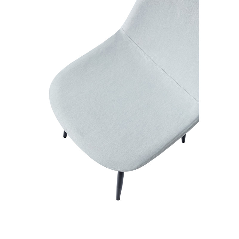 Mose 45cm H Fabric Upholstered Metal Upholstered Back Side Chair in Grey, Black, 4