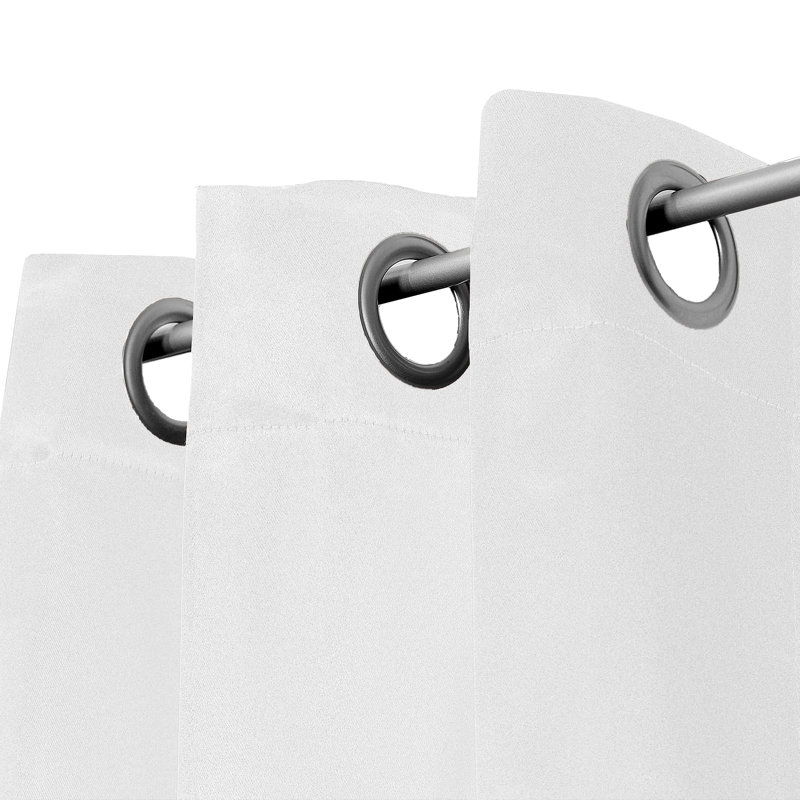 Crispin Blackout Curtains / Drapes Pair, White